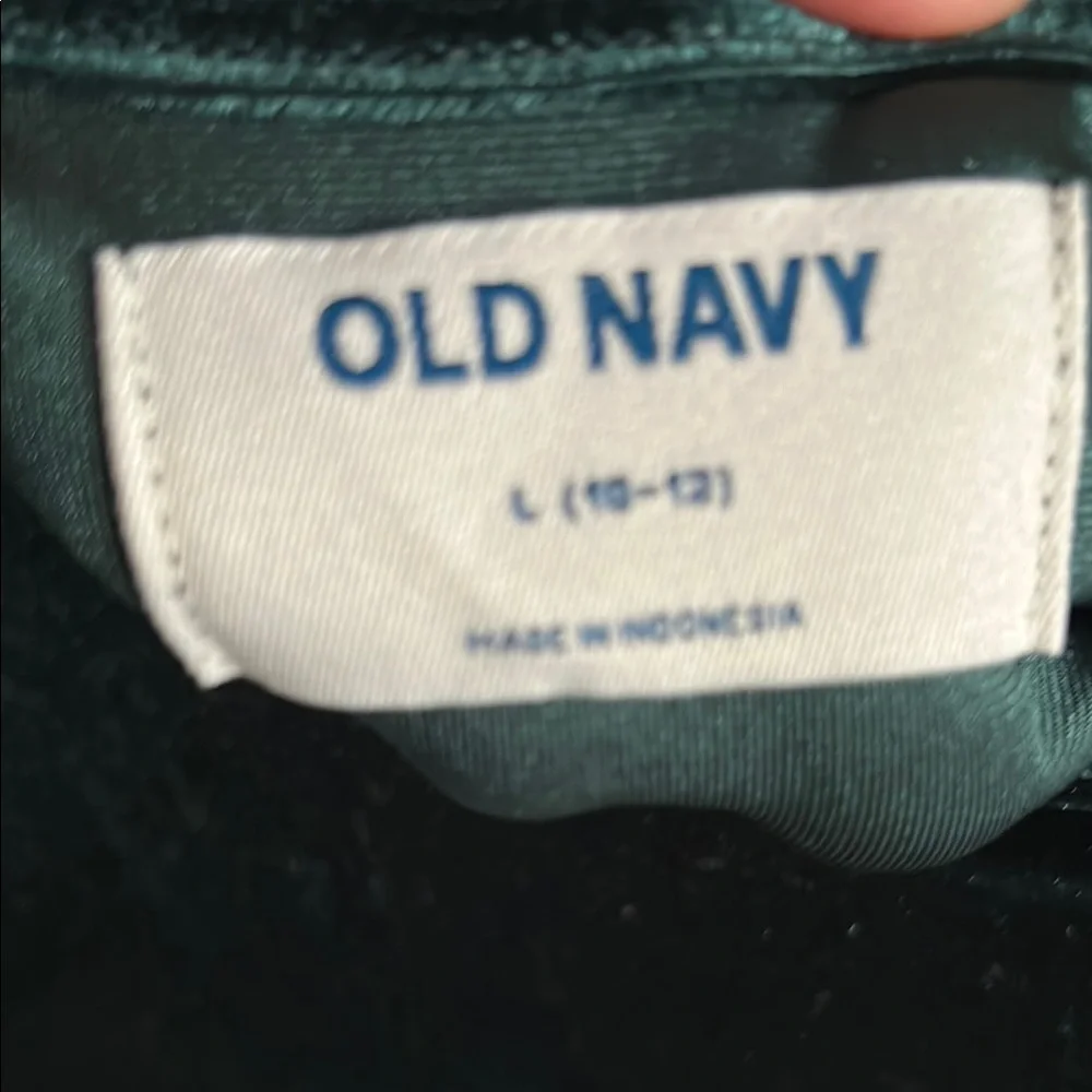 NWT Old Navy Girls Velvet Dress Dark Spruce Green